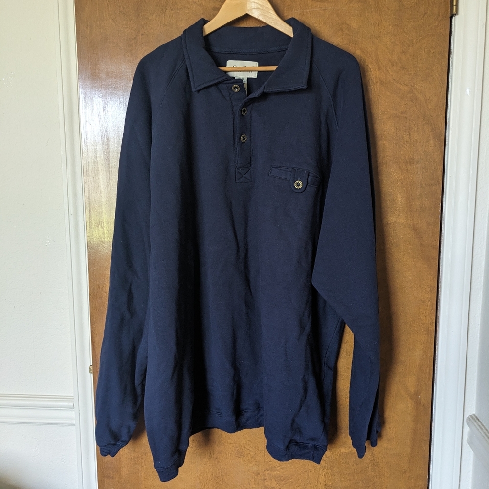 Eddie Bauer Navy Blue Collared Sweatshirt